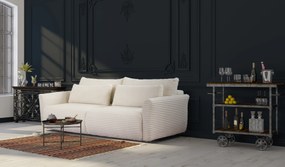 Masseno Sofa ILANO z funkcją spania i pojemnikiem na pościel, Rozkładana sofa - Kremowy, TILIA 1
