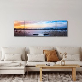 Obraz - Zamarznięte jezioro, Ełk, Mazury, Polska (170x50 cm)