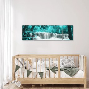 Obraz - Niebieski wodospad (170x50 cm)