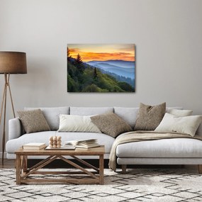Obraz - Czerwone chmury w górach (70x50 cm)