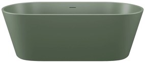 Wanna wolnostojąca owalna - 255 l - 159 x 74 x 56 cm - Oliwkowa zieleń matowa - Akryl - LUZECA