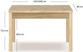Prostokątny stół rozkładany ryflowany dąb artisan Z5-L01