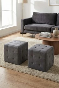 Komplet dwóch szarych puf A2-T28