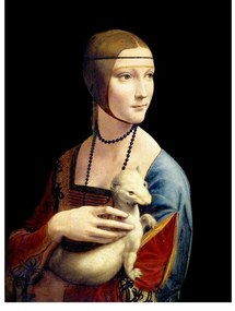 Obraz – reprodukcja 50x70 cm Lady with an Ermine, Leonardo Da Vinci – Fedkolor
