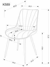Krzesło do jadalni tapicerowane welurowe beżowe, pikowane K589