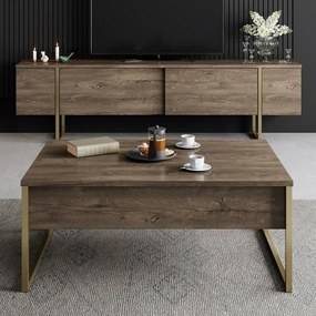 Stolik konferencyjny Luxe Walnut and Gold