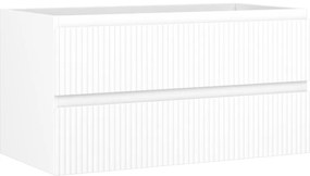 Mexen Rivel szafka łazienkowa podumywalkowa 90 cm, 2 szuflady, ryflowana , biała mat - 91A20-09047-2-BFF01