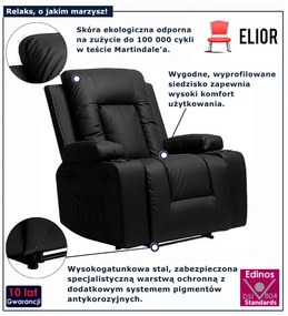 Czarny obrotowy fotel masujący - Bergos 3X