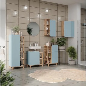 Zestaw mebli łazienkowych sonoma/niebieski 60x35x65 karen
