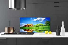 Szkło Ozdobne do Kuchni Domek Nad Cichym Jeziorem