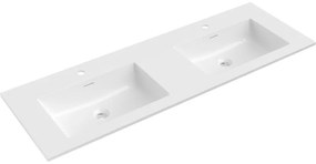 Mexen Otis umywalka wpuszczana w blat podwójna 141 x 46,5 cm, biała połysk - 25181400D