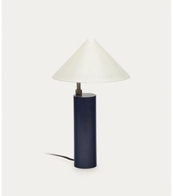 Ciemnoniebieska lampa stołowa z metalowym kloszem (wysokość 42 cm) Shiva – Kave Home