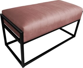 Ławka KAYA tkanina Welur loft ławka metal : Kolor Stelaża - Czarny , Kolor tkaniny - VELVET - MG58, Typ tkaniny - Velvet