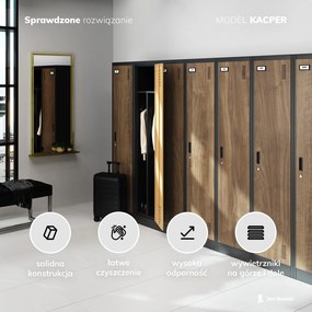 Szafa socjalna czterokomorowa Eco Design Kacper 80x50x180 cm biały/dąb sonoma