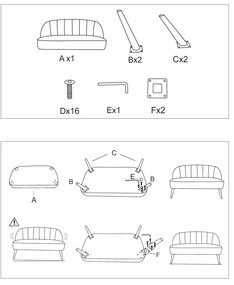 Mała sofa dwuosobowa NAOVA, aksamitne obicie, drewniane nóżki