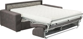 Kanapa 2-osobowa z ekspresowym mechanizmem rozkładania z tkaniny EMIR - Kolor: szary - Miejsce do spania: 120 cm - Materac 14 cm