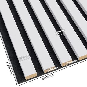 Akustyczne panele lamelowe 2 szt. biały mat E7-C67