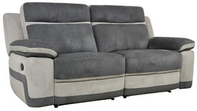 Kanapa 3-osobowa TALCA z funkcją relax z mikrofibry – Kolor antracytowo-jasnoszary