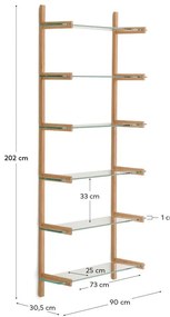 Szklany modułowy system półek w naturalnym kolorze 90x202x30,5 cm Sitra – Kave Home