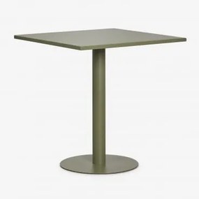 Kwadratowy Stół Ogrodowy 70x70 Cm Z Żelaza Mizzi Intensywny Verde Olive - Sklum