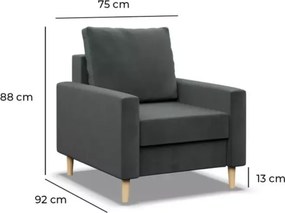 Fotel nowoczesny Stivo – wygodny, designerski, skandynawski styl, poduszka dwustronna