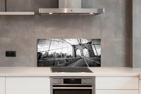 Panel szklany do Kuchni Most na Tle Wieżowców