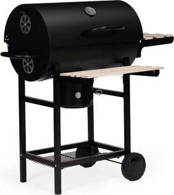 Grill węglowy ogrodowy z pokrywą i termometrem SK27A na kółkach