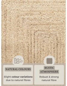 Dwustronny chodnik z juty tkany ręcznie w jasnym naturalnym kolorze 80x200 cm Sharmila Natural White – Hanse Home