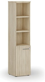 Szafa biurowa kombinowana PRIMO WOOD, drzwi na 2 poziomach, 400 x 420 x 1781 mm, dąb naturalny