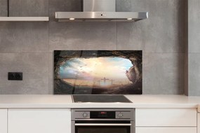 Szklany Panel Jaskinia i Lot Ptaków nad Krzyżami