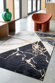 Czarno-złoty dywan pokojowy w stylu glamour F7-N53
