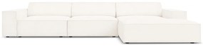 Beżowy narożnik (prawostronny) z materiału bouclé Jodie – Micadoni Home