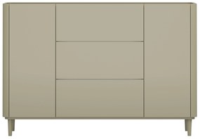 Komoda Elivo 150 cm z szufladami na nóżkach - eukaliptus / dąb baltic dune