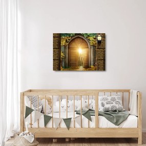 Obraz na szkle - Brama w lesie (70x50 cm)
