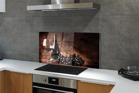 Szklany Panel Rubinowe Wino w Kieliszku