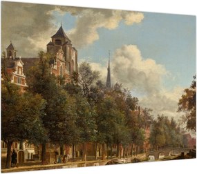 Obraz - Jan van der Heyden, View Down a Dutch Canal, reprodukcje (70x50 cm)
