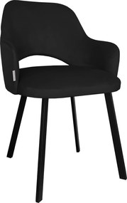 Krzesło Milano tkanina Welur noga metalowa : Kolor nogi - Czarna profil, Kolor tkaniny - VELVET - MG19, Typ siedziska - Siedzisko stałe