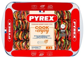 Pyrex Szklane naczynie żaroodporne 4,9 l, 40 x 27x 7 cm, L