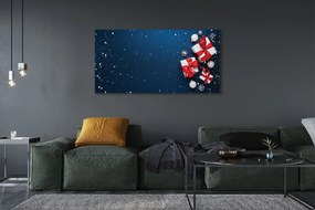 Fotoobraz na płótnie Prezenty, Bombki i Śnieg