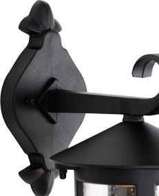 Klasyczna zewnętrzna lampa ścienna czarna IP44 - Herb