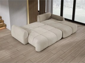 Narożnik COCO z funkcją spania, poduszkami i pojemnikiem Cloud 03 Beżowy