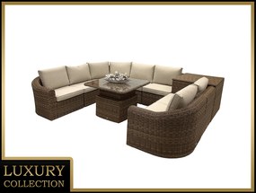 Rattanowy zestaw modułowy BORNEO LUXURY dla 7 osób (brązowy)
