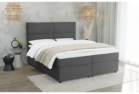 Ciemnoszare łóżko boxspring ze schowkiem 160x200 cm Rico – Ropez