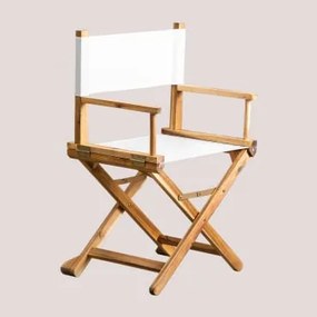 Składane Krzesło Reżyserskie Ogrodowe Z Drewna Akacjowego Ridley Distressed White - Sklum