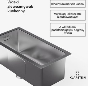 Klarstein TitanSteel zlewozmywak kuchenny o wymiarach 45 x 23 cm (dł. x szer.)