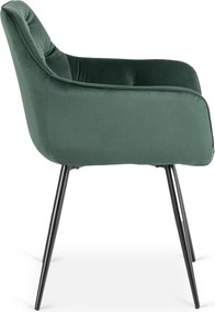 Krzesło Tapicerowane do Salonu MODESTO Zielone Welurowe Nowoczesne Loft