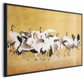 Plakat Japońskie żurawie 60x40 cm z ramą czarną bez marginesu ARTGEIST B