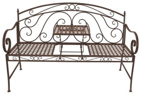 Brązowa metalowa ławka ogrodowa Saket – Garden Pleasure