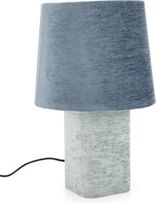 Niebieska metalowa lampa stołowa z tekstylnym kloszem (wysokość 50 cm) Demra – Bizzotto
