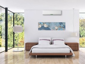 Obraz - Niebieskie kwiaty (170x50 cm)